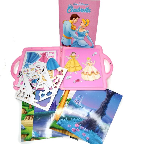 Disney Belle & Cinderella Enchanted Fashions: A Magnetic Book & Playset Pink - Picture 2 of 14